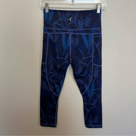 Zyia Tropical Print Blue Pocket Legging Size 4 - Picture 8 of 8